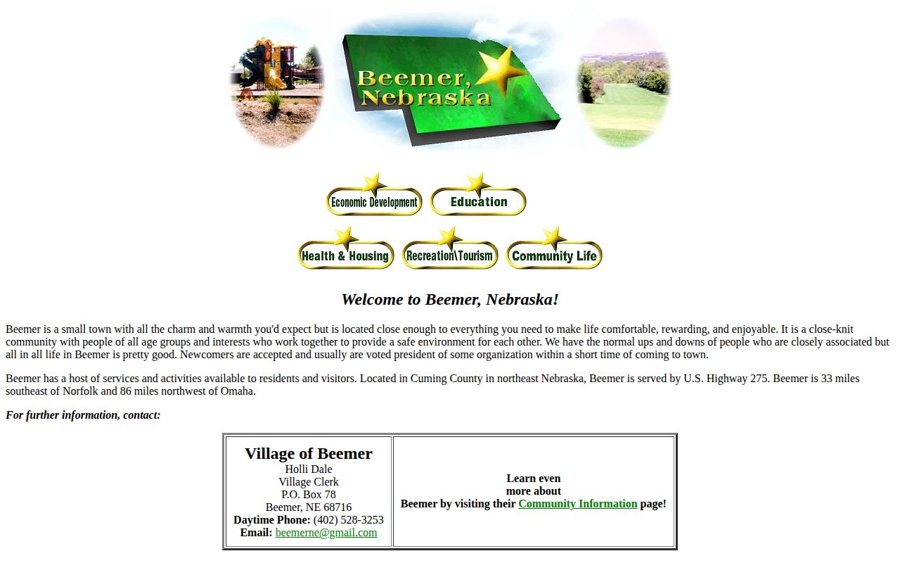 Cuming County Beemer official records contact page for arrest records